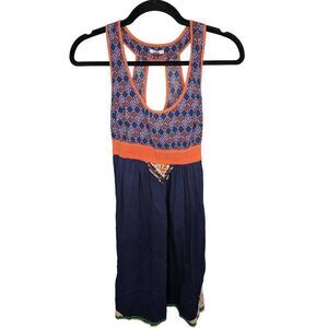 Ecote Short Sleeve Dress with Floral Print With Cutout Back Women's Size Small